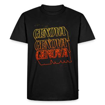 Gênes Gênes Italie City Skyline Home Font - T-shirt Premium bio Homme - noir - Devant - Nico (187cm)