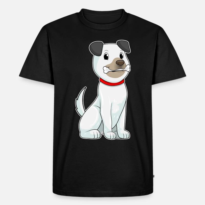 Hund mit Knochen - Männer Premium Bio T-Shirt - Schwarz