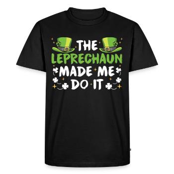 The leprechaun forced me to leprechaun Irish - Men's Premium Organic T-Shirt - black - Front - Nico (187cm)