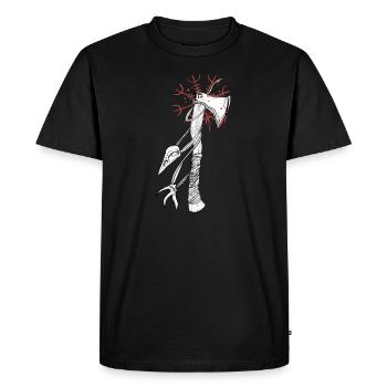 Viking Axe I Walhalla Asgard Motif for Teutons - Men's Premium Organic T-Shirt - black - Front - Nico (187cm)