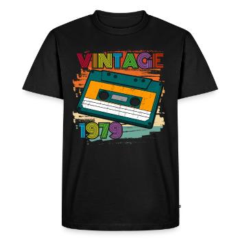 génial depuis 1979 cassette 70s 43ème anniversaire - T-shirt Premium bio Homme - noir - Devant - Nico (187cm)