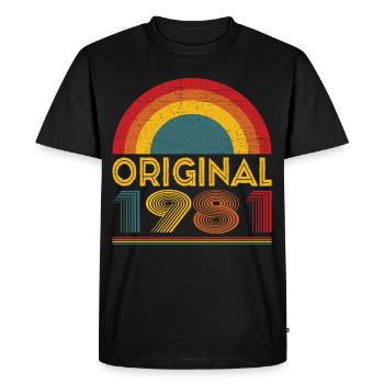 Vintage Original 1981 Cadeau 41ème Anniversaire - T-shirt Premium bio Homme - noir - Devant - Nico (187cm)