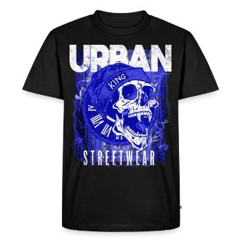 Skull Urban Streetwear - T-shirt Premium bio Homme - noir - Devant - Nico (187cm)