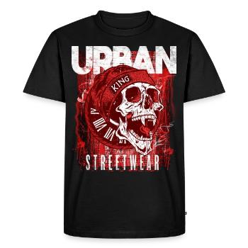 Skull Urban Streetwear - T-shirt Premium bio Homme - noir - Devant - Nico (187cm)