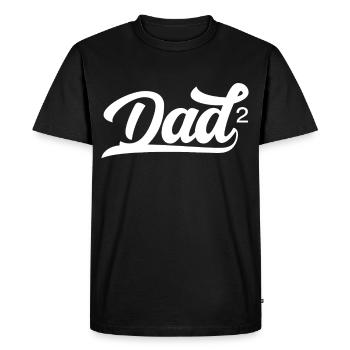 Father Of Two Children Papa Father Day Daddy - Men's Premium Organic T-Shirt - black - Front - Nico (187cm)