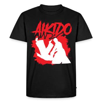 Aikido Martial Arts Fighter Martial Arts Lovers - Men's Premium Organic T-Shirt - black - Front - Nico (187cm)