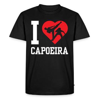 J’adore la Capoeira Brazilian Hobby Arts Martiaux - T-shirt Premium bio Homme - noir - Devant - Nico (187cm)