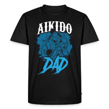 Aikido Père Arts Martiaux Combattant d’Arts Martiaux - T-shirt Premium bio Homme - noir - Devant - Nico (187cm)