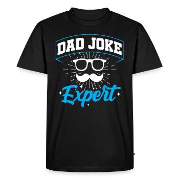 Papa Blague Papa Blagues Père - T-shirt Premium bio Homme - noir - Devant - Nico (187cm)
