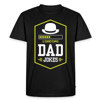 Papa Blague Papa Blagues Père - T-shirt Premium bio Homme - noir - Devant - Nico (187cm)