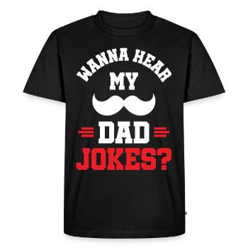 Papa Blague Papa Blagues Père - T-shirt Premium bio Homme - noir - Devant - Nico (187cm)