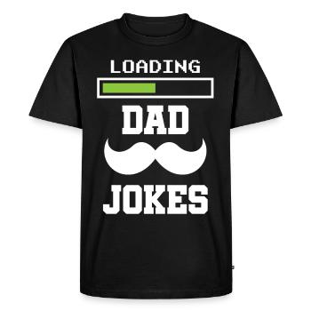 Papa Blague Papa Blague Père Blagues - T-shirt Premium bio Homme - noir - Devant - Nico (187cm)