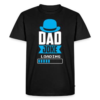 Papa Blague Papa Blague Père Blagues - T-shirt Premium bio Homme - noir - Devant - Nico (187cm)