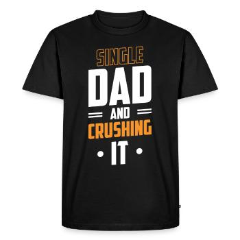 Single Parent Father Single Parent Daddy Papa - Men's Premium Organic T-Shirt - black - Front - Nico (187cm)