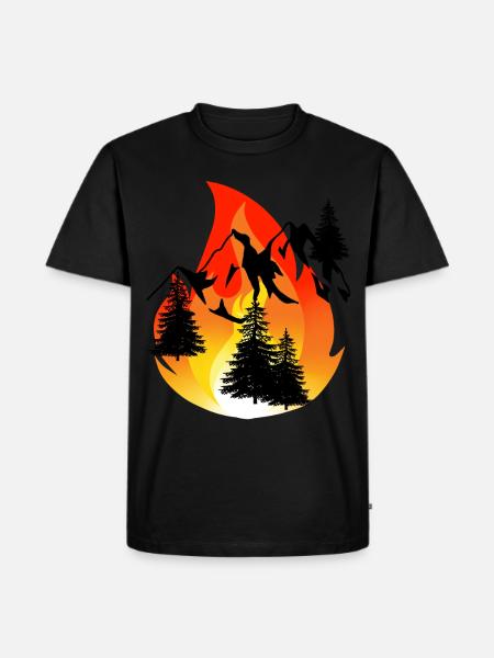 Inferno fire extinguishing fire brigade firefighter mountain - Men's Premium Organic T-Shirt - black