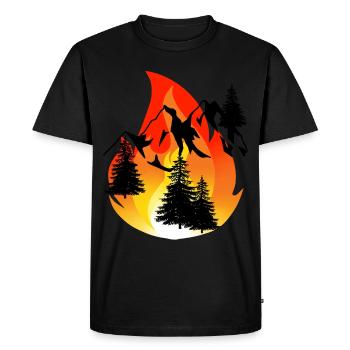 Inferno Fire Nature Fire Conservation de la nature Forêt Montagnes - T-shirt Premium bio Homme - noir - Devant - Nico (187cm)