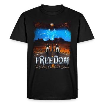 Motorcycle Freedom Vintage Classic Biker - Men's Premium Organic T-Shirt - black - Front - Nico (187cm)