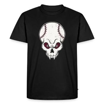 Baseball Skull Logo Vintage Grunge - Men's Premium Organic T-Shirt - black - Front - Nico (187cm)