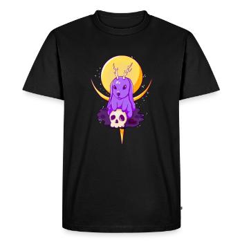 Lapin effrayant avec des bois occultes Goth - T-shirt Premium bio Homme - noir - Devant - Nico (187cm)