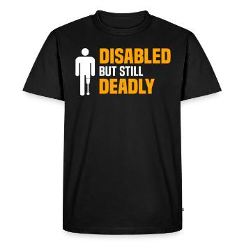 Fauteuil roulant amputé pour handicapés invalidés - T-shirt Premium bio Homme - noir - Devant - Nico (187cm)