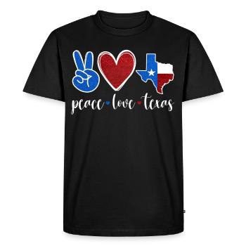 Paix Amour Texas Pride Texan Texan - T-shirt Premium bio Homme - noir - Devant - Nico (187cm)