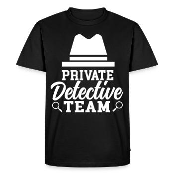Équipe de détective privé Agence de détective privé Privé - T-shirt Premium bio Homme - noir - Devant - Nico (187cm)