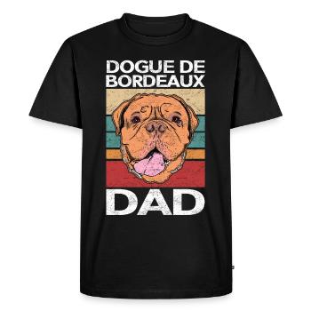Grand Danois Papa Dogue de Bordeaux Cadeau - T-shirt Premium bio Homme - noir - Devant - Nico (187cm)