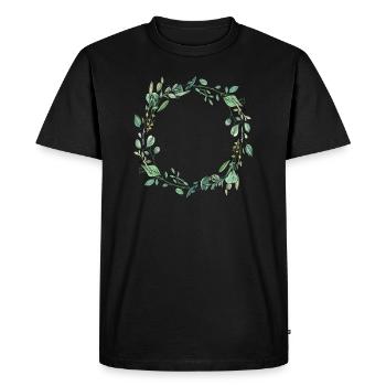 Couronne de fleurs d’eucalyptus I Team Mariage Mariage Boho - T-shirt Premium bio Homme - noir - Devant - Nico (187cm)