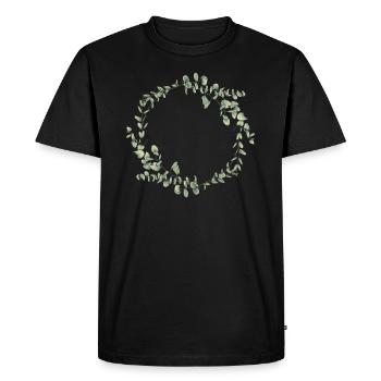 Couronne de fleurs d’eucalyptus I Team Mariage Mariage Boho - T-shirt Premium bio Homme - noir - Devant - Nico (187cm)
