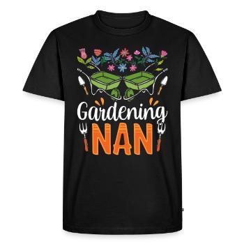 Jardinage Grand-mère Jardinière Grand-mère - T-shirt Premium bio Homme - noir - Devant - Nico (187cm)