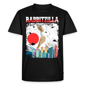 Rabbitzilla Lapin Lapin Cadeau - T-shirt Premium bio Homme - noir - Devant - Nico (187cm)