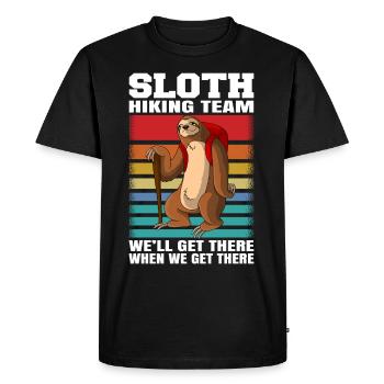 Sloth Hiking Team - Randonnée en paresse - T-shirt Premium bio Homme - noir - Devant - Nico (187cm)