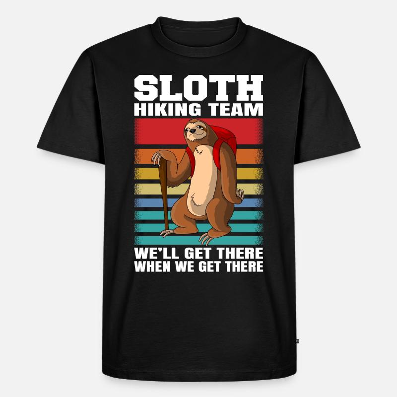 Faultier Wanderteam - Sloth Wandern Wanderung - Männer Premium Bio T-Shirt - Schwarz
