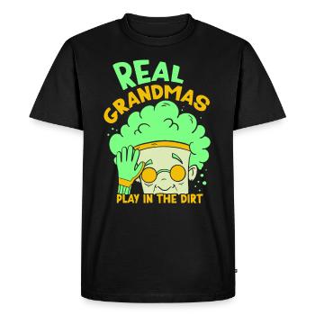 De vraies grands-mères jouent dans la saleté Grand-mère Grand-mère - T-shirt Premium bio Homme - noir - Devant - Nico (187cm)