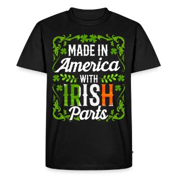 Fabriqué en Amérique avec des parties irlandaises irlandaises - T-shirt Premium bio Homme - noir - Devant - Nico (187cm)