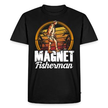 Magnet Fisherman Magnet Magnetic Fishing - Men's Premium Organic T-Shirt - black - Front - Nico (187cm)