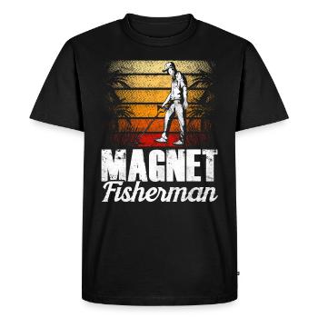 Magnet Fisherman Magnet Magnetic Fishing - Men's Premium Organic T-Shirt - black - Front - Nico (187cm)