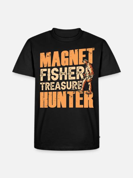 Magnet Fischer Schatzsucher Magnetfischen - Männer Premium Bio T-Shirt - Schwarz