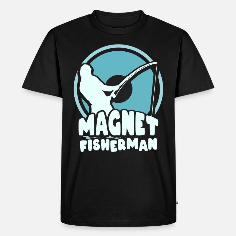 Magnetfischer Magnetfischen Magnet - Männer Premium Bio T-Shirt - Schwarz