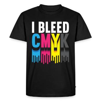 I Bleed CMJN Illustrator Graphiste - T-shirt Premium bio Homme - noir - Devant - Nico (187cm)