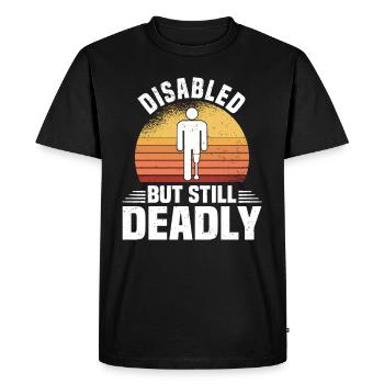Fauteuil roulant amputé pour handicapés invalidés - T-shirt Premium bio Homme - noir - Devant - Nico (187cm)