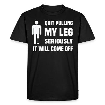 Fauteuil roulant amputé pour handicapés invalidés - T-shirt Premium bio Homme - noir - Devant - Nico (187cm)