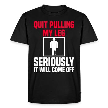 Fauteuil roulant amputé pour handicapés invalidés - T-shirt Premium bio Homme - noir - Devant - Nico (187cm)