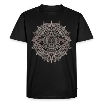 Aztec Solar Calendar Aztec Sunstone - Men's Premium Organic T-Shirt - black - Front - Nico (187cm)