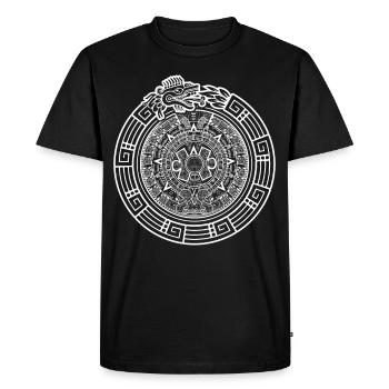 Quetzalcoatl Ouroboros Serpent aztèque - T-shirt Premium bio Homme - noir - Devant - Nico (187cm)