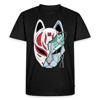 Cyborg Kitsune Mask Fox Mask Cyber Esthétique - T-shirt Premium bio Homme - noir - Devant - Nico (187cm)