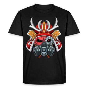 Cyborg Samurai Warrior Bushido Cyber Aesthetics - Men's Premium Organic T-Shirt - black - Front - Nico (187cm)