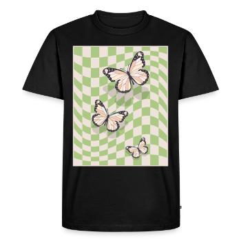 Papillons esthétiques pastel danois - T-shirt Premium bio Homme - noir - Devant - Nico (187cm)