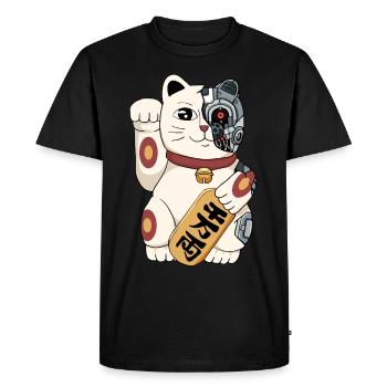 Cyborg Maneki Neko Cat Cyber Esthétique - T-shirt Premium bio Homme - noir - Devant - Nico (187cm)