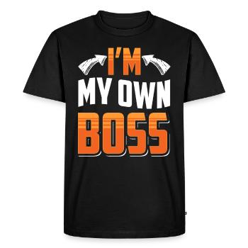 Je suis mon propre patron PDG fondateur entrepreneur - T-shirt Premium bio Homme - noir - Devant - Nico (187cm)